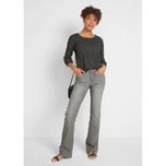 bonprix szare jeansowe spodnie bootcut z przetarciami kieszenie 40