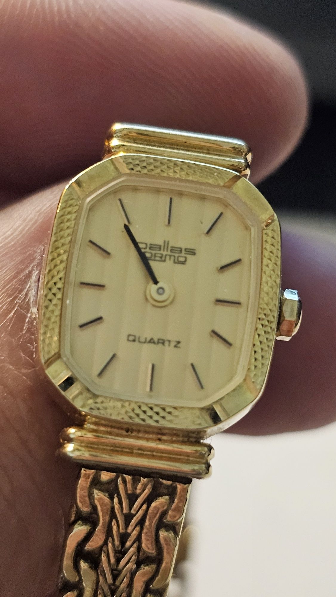 Pallas Quartz zegarek damski mały pozłacany szwajcarski