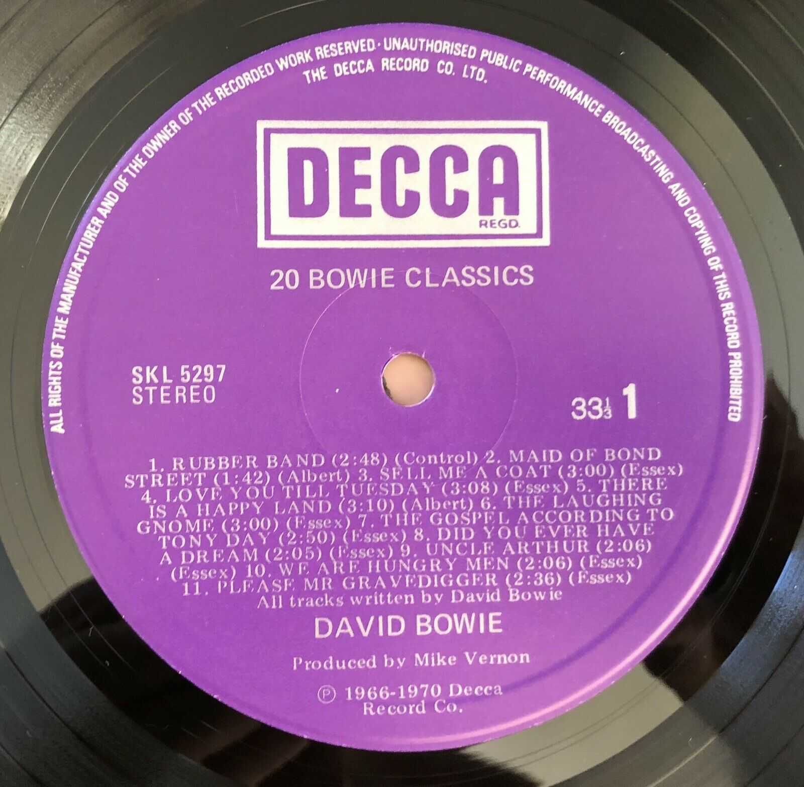 David Bowie - 20 Classics - Decca LP Australia como novo