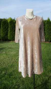 Srebrno-złota lużna sukienka w rozmiarze L.