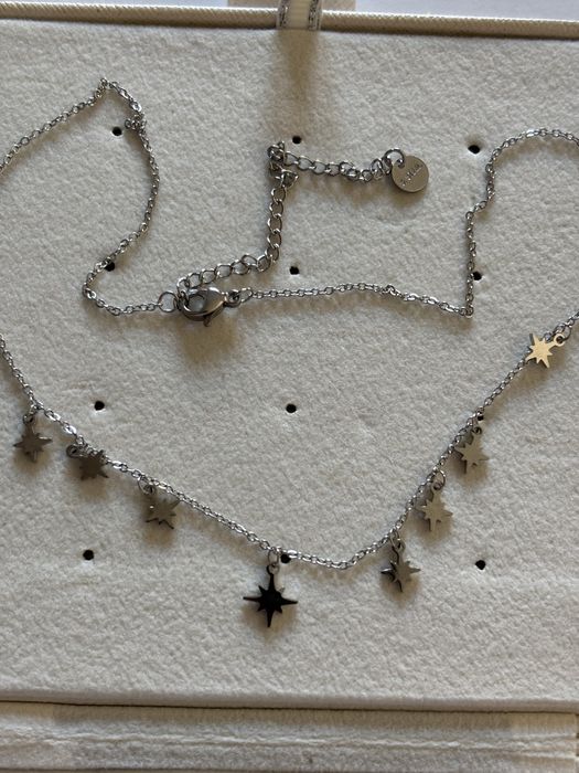 colar simples estrela prata