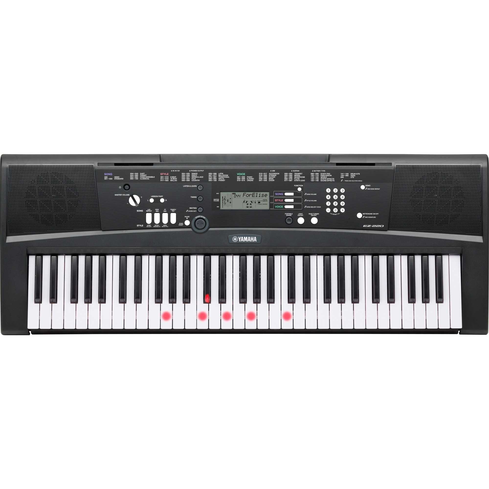 Синтезатор  Yamaha  EZ-220 61 клавиша динамика подсветка учеба