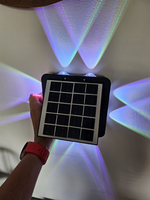 Solar lampa ogrodowa na ścianę garden lihts 4 strony