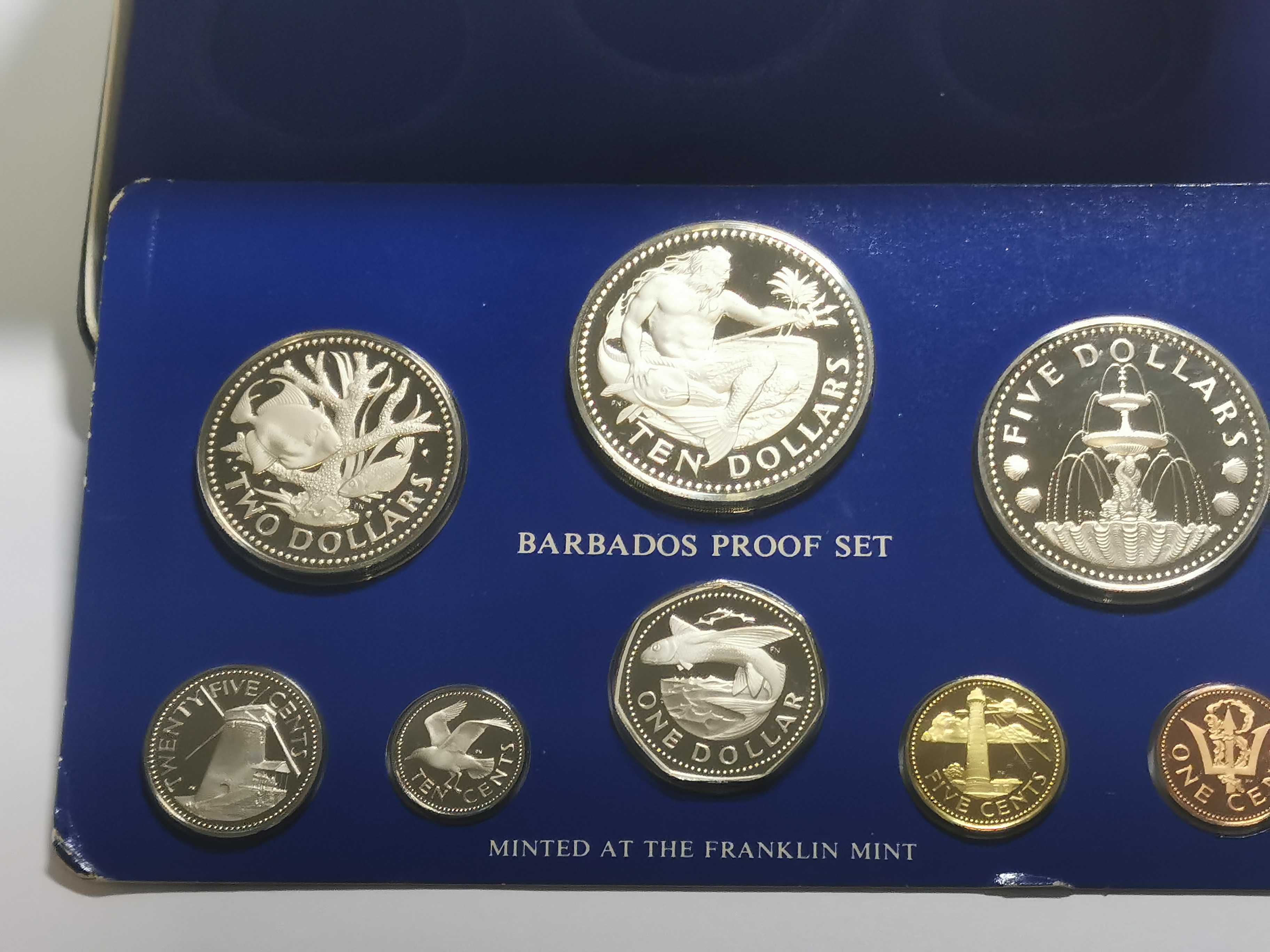 SET 8 monet z Barbados 1977 r. SREBRO