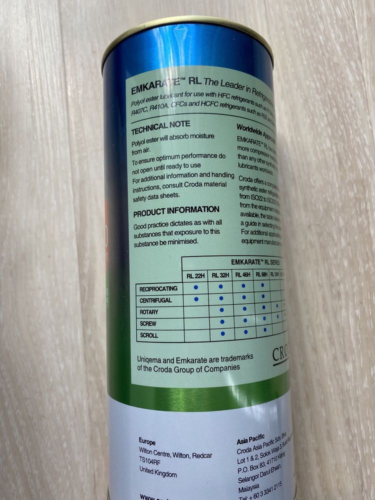 Продам олія для кондиціонера refrigeration lubricant EMKARATE RL 68H