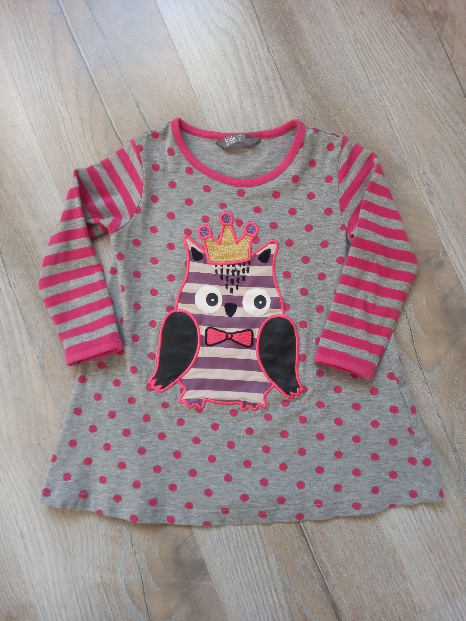 Bluzka tunika sowa kids by Lindex roz 92 cm 1.5 -2 lata