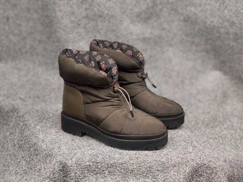 Guess оригінальні дуті обємні оливкові чоботи демісезонні дуже стильні