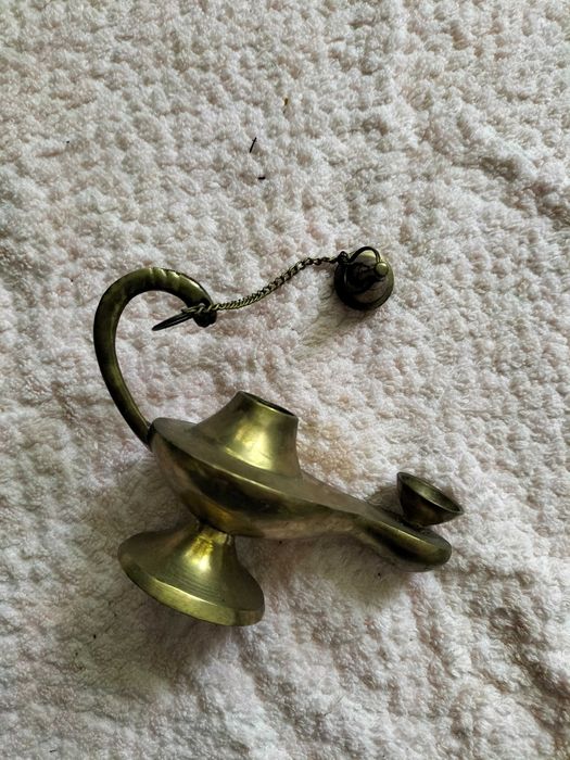 lampa lampka oliwna lampa Alladyna bajkowa mosiężna