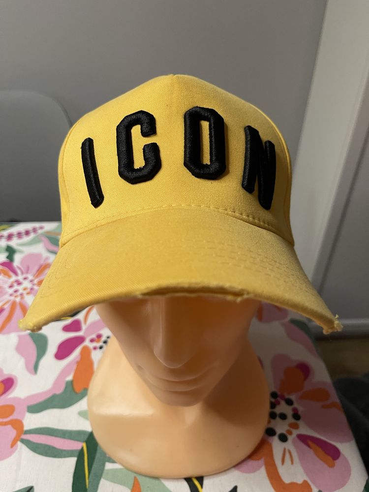 Dsquared Icon żółta czapka z daszkiem regulowana uniseks