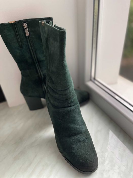 Жіночі чобітки польські зимові замш натуральний 40р