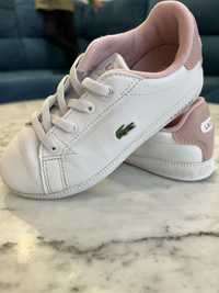 Buty adidasy sneakersy dziewczynka LACOSTE 27 biało różowe jak NOWE