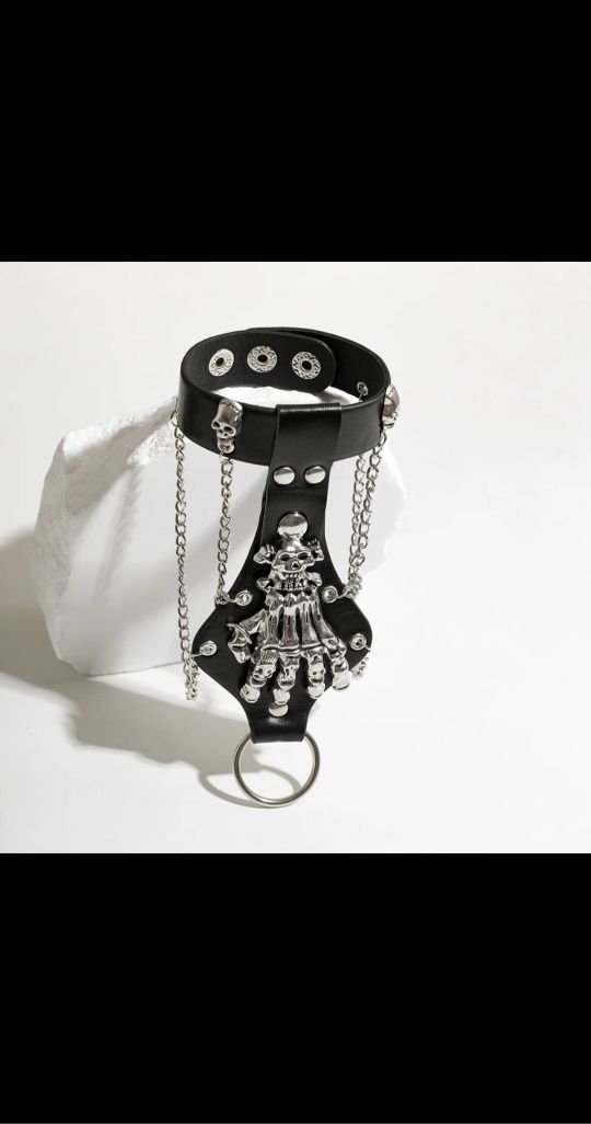 Nowa bransoletka z czaszką w stylu gotyckim, unisex