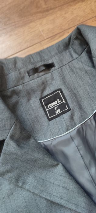 Marynarka chłopiec 128 komunia szara elegancka