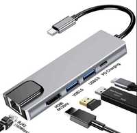 USB-хаб Cablexpert USB-C 5-в-1 (хаб/HDMI/PD/LAN) (A-CM-COMBO5-04)