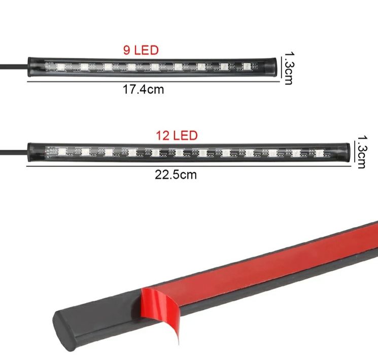 Подсветка салона авто Led RGB 12 smd РГБ декоративная цветная ЛЕД