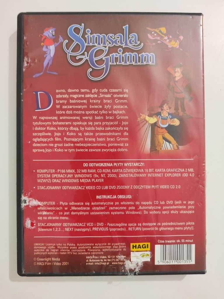 Baśnie Braci Grimm Czerwony Kapturek, Wierny Jan Simsala Grimm - VCD