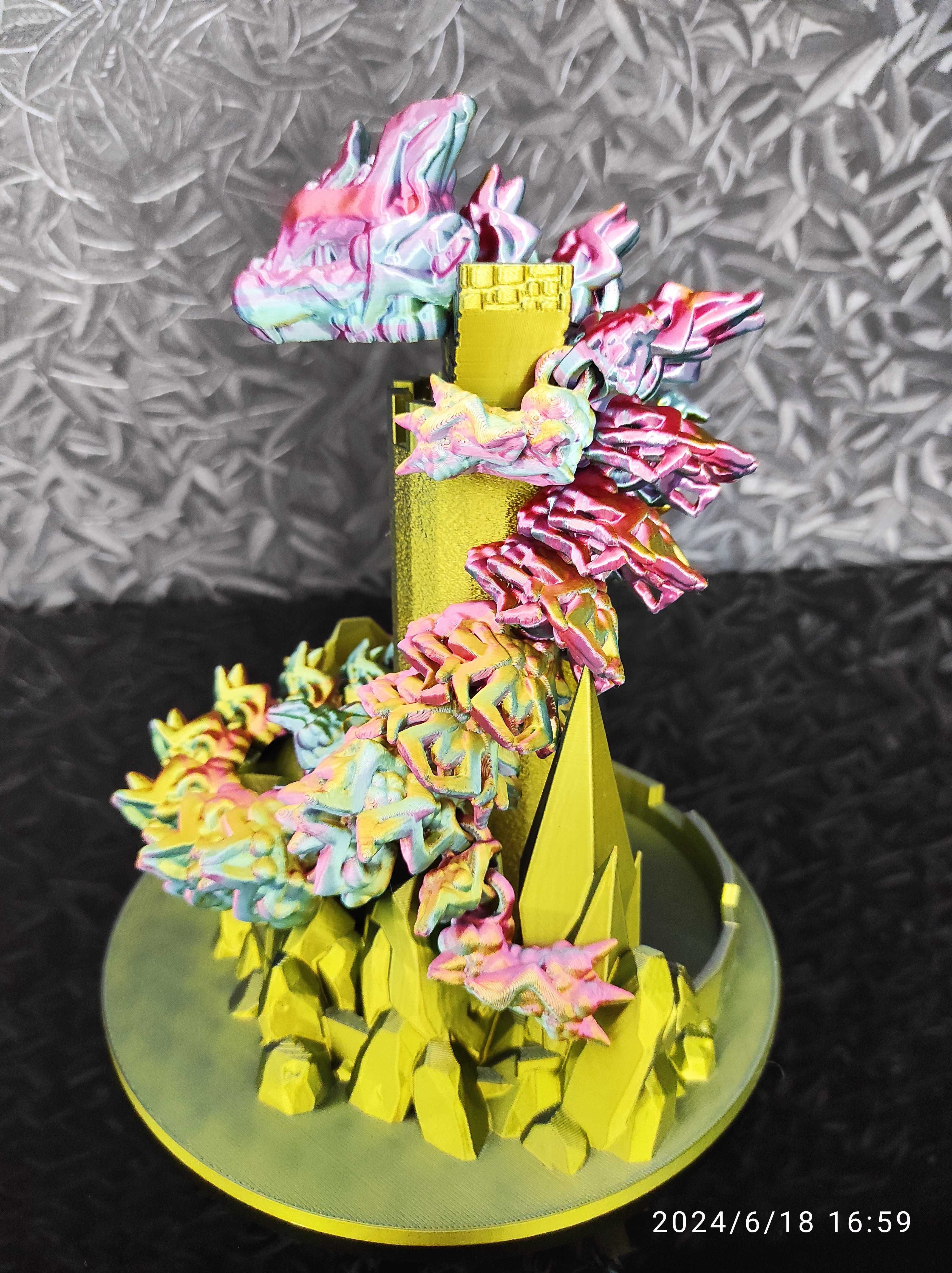 Smok Burzy, przegubowy, figurka. Wydruk 3D