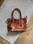 Ruda skórzana torebka 5th Avenue frędzle kazar torba real leather
