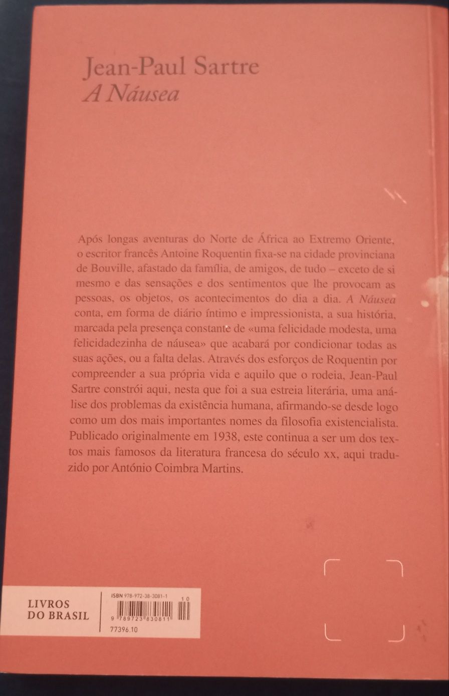 "A Náusea", de Jean-Paul Sartre
de Jean-Paul Sartre