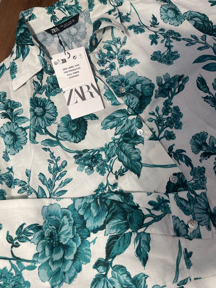 Блузка, рубашка Zara льон розмір S