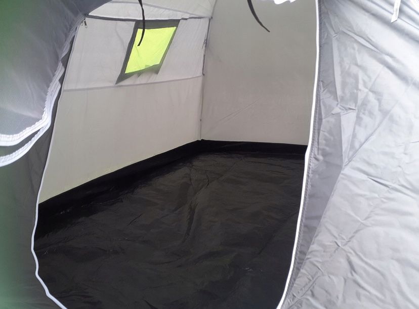 Namiot 4-osobowy Campela, szary, z przedsionkiem 355cm, Wodoodporny