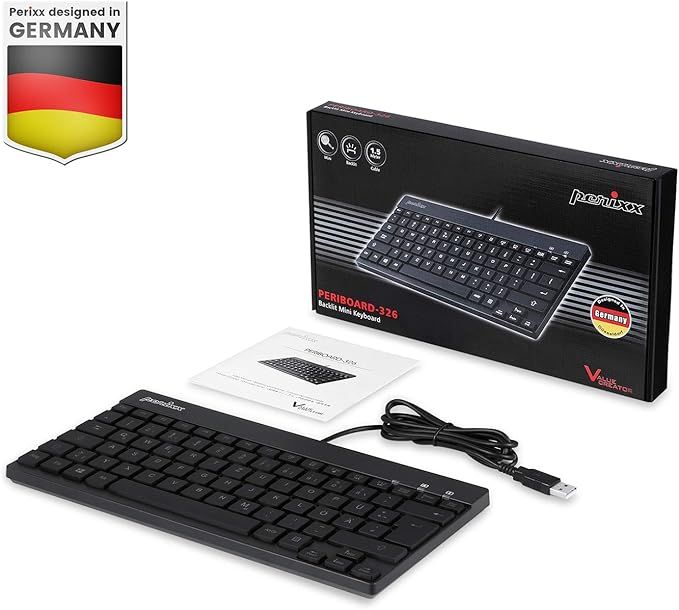 Perixx PERIBOARD-326BDE Klawiatura Mini USB z Podświetleniem Białym