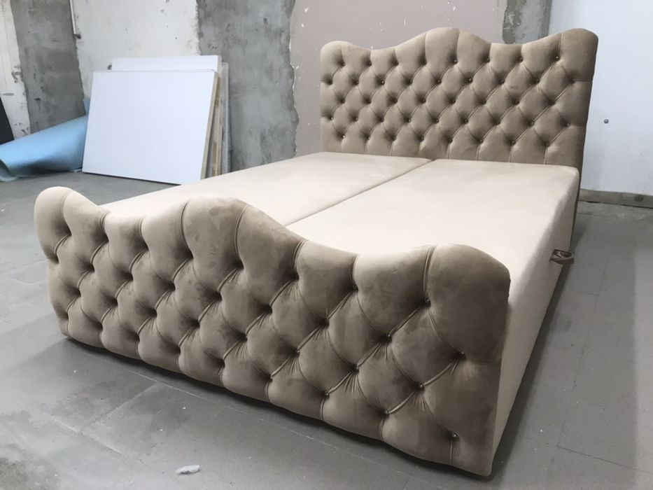 Łóżko tapicerowane KONTYNENTALNE tkanina do wyboru dowolny wymiar