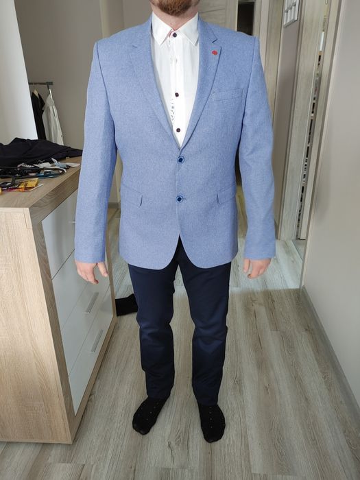 Garnitur męski ze spodniami rozmiar L