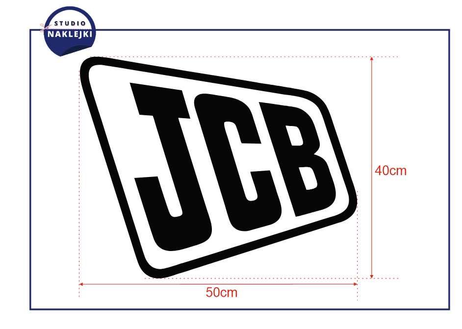 Naklejka logo JCB 50x40cm koparka Nalepka Naklejki Ładowarka Maszyna