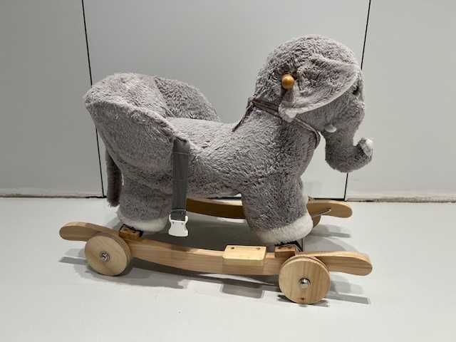 MILLY MALLY Polly drewniany szary słonik na biegunach