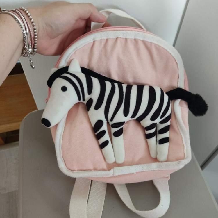 Reserved różowy plecak z zebrą dla dziewczynki
