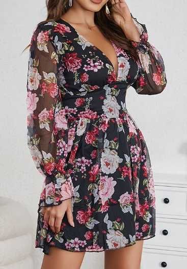 Vestido estampado em vermelho e preto (NOVO POR ESTREAR)