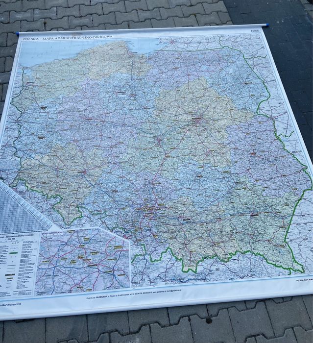 Mapa polski - administracyjno-drogowa