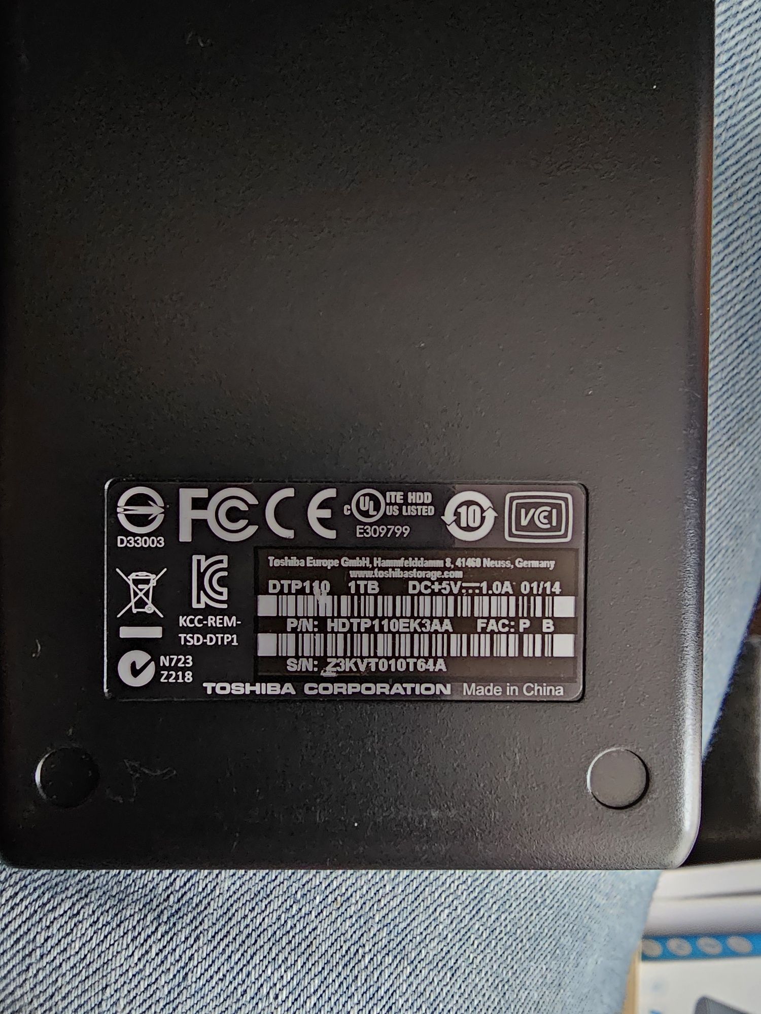 HDD externo Toshiba 1Tb - portátil