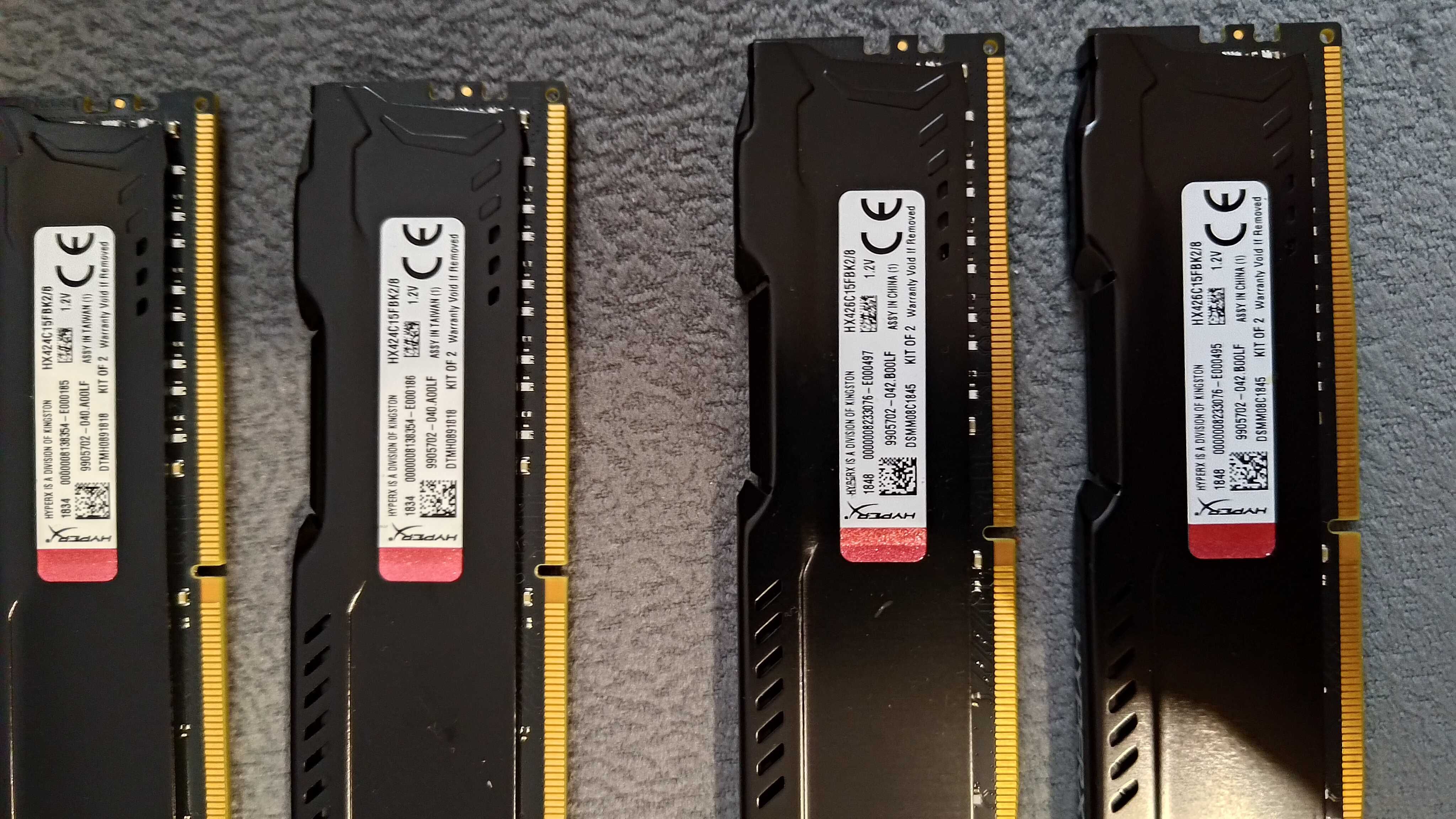 Pamięć DDR4 HyperX Fury Black CL 15 4x 4GB (2x 2400 MHz, 2x 2666MHz)