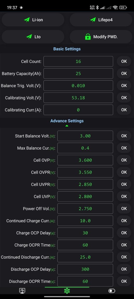 LiFePO4 16S 25Ah + BMS Bluetooth + Інвертор 1600W. Готовий комплект!
