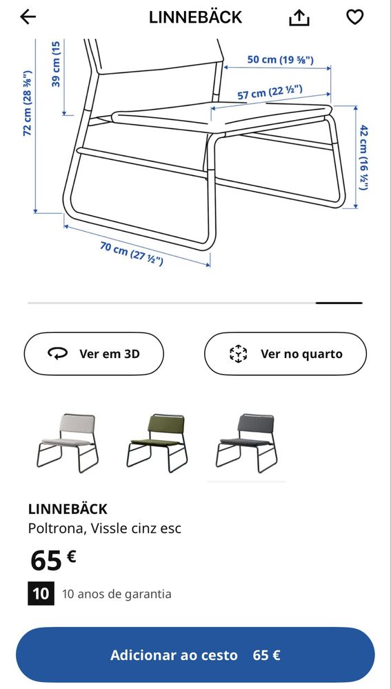 Poltrona ikea Linneback