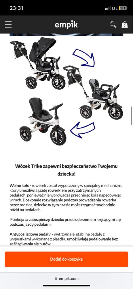 Rowerek Trójkołowy Trike Fix V3