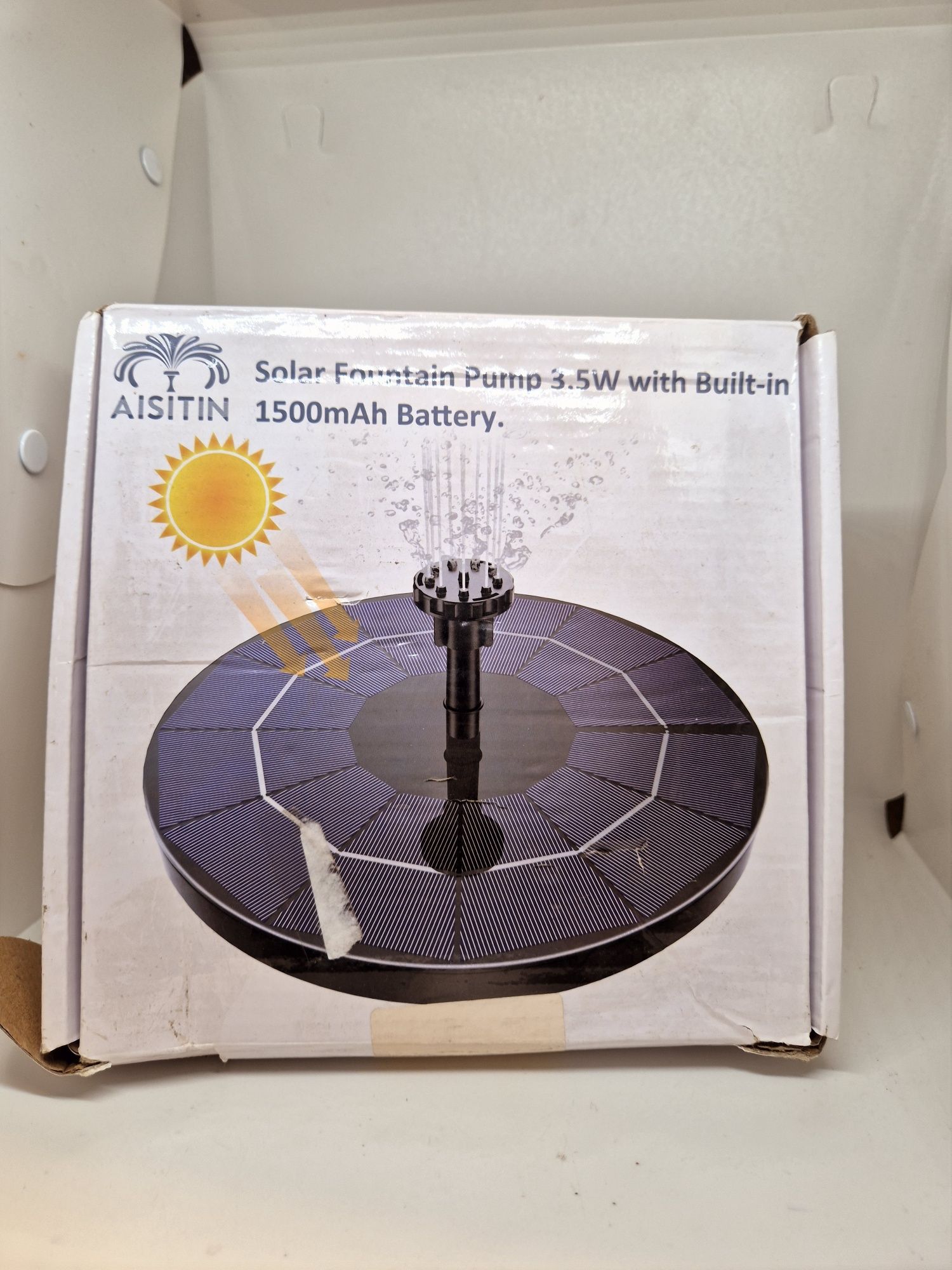 Fontanna Float Solar Panel Wbudowany Bateria z 6 dyszami solarna