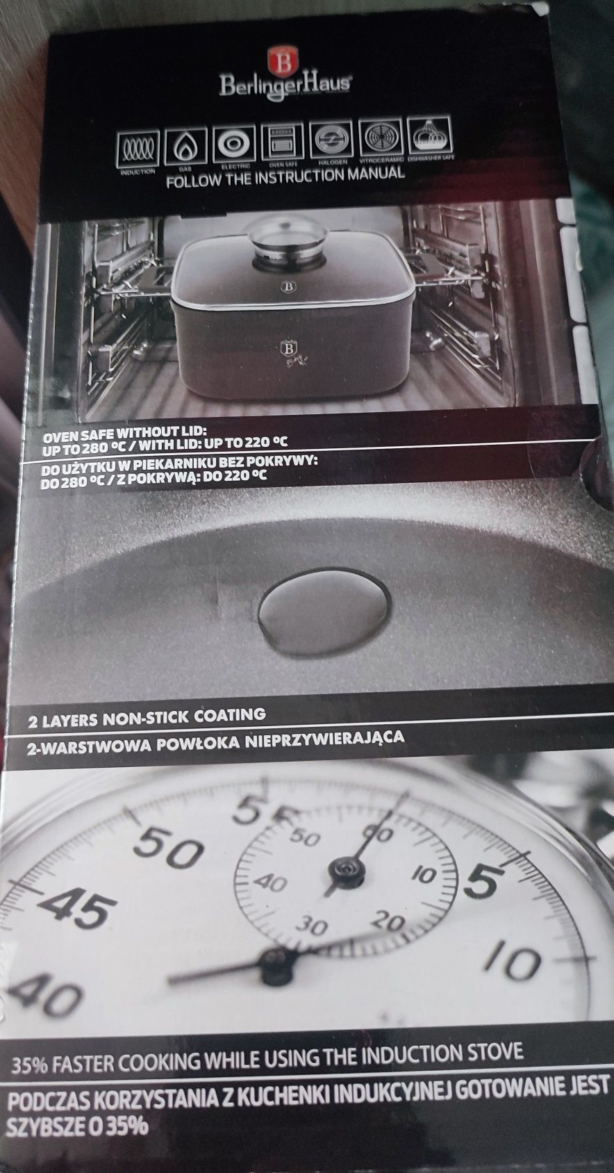 Garnek kwadratowy z pokrywką BerlingerHaus