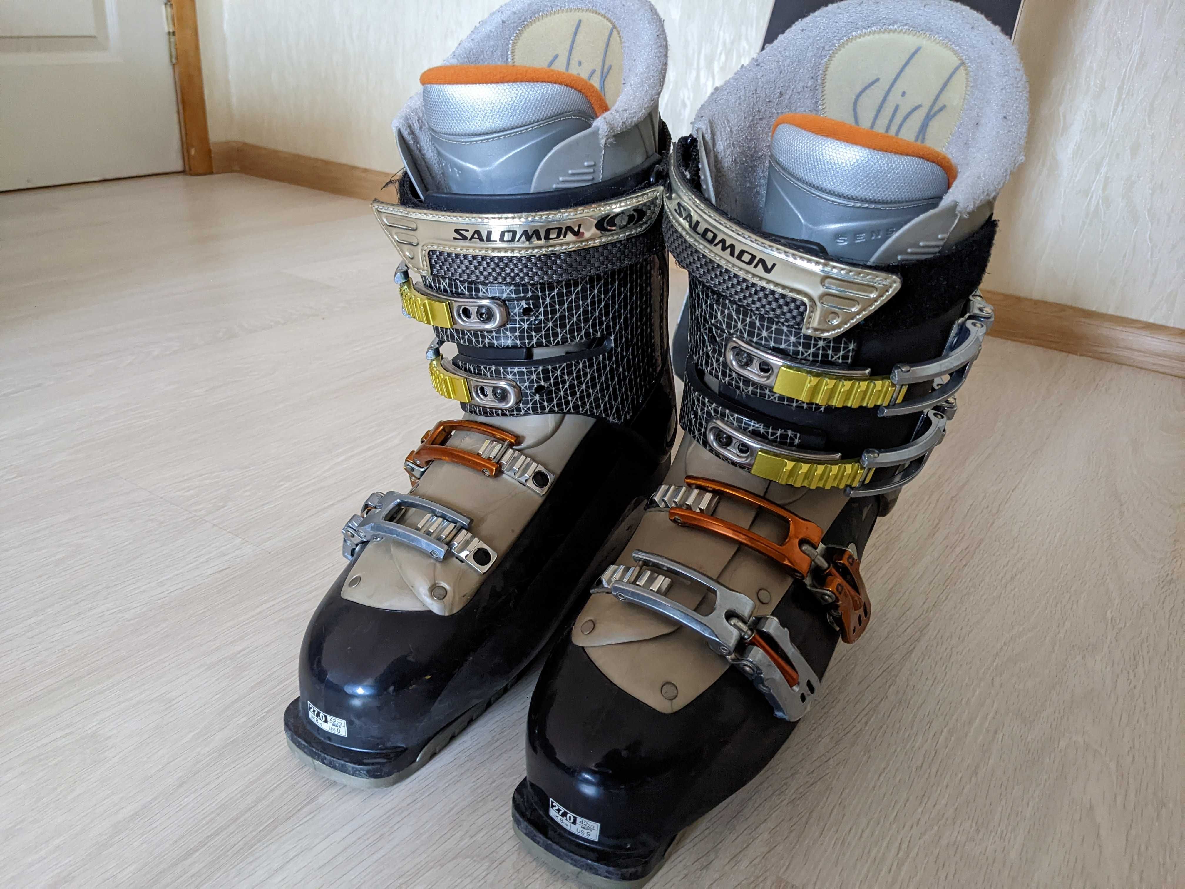 Лыжи HEAD + Ботинки Salomon 42.5 размер