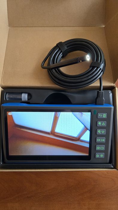 Эндоскоп (бороскоп) T23 поворотный 360град 9.5мм 7" IPS 3 камеры 5м