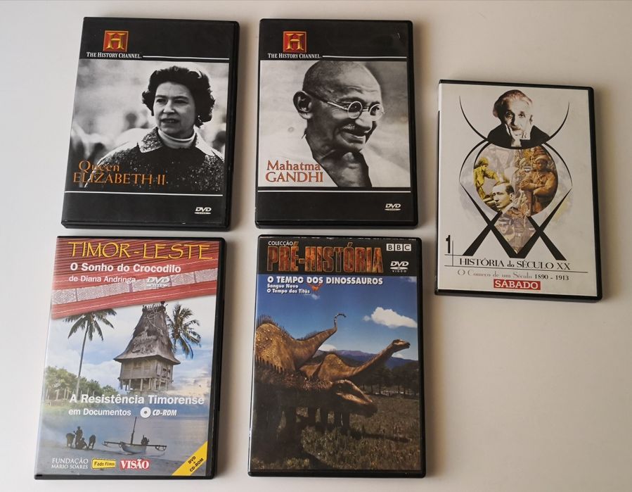 5 dvd's História / Biografia
