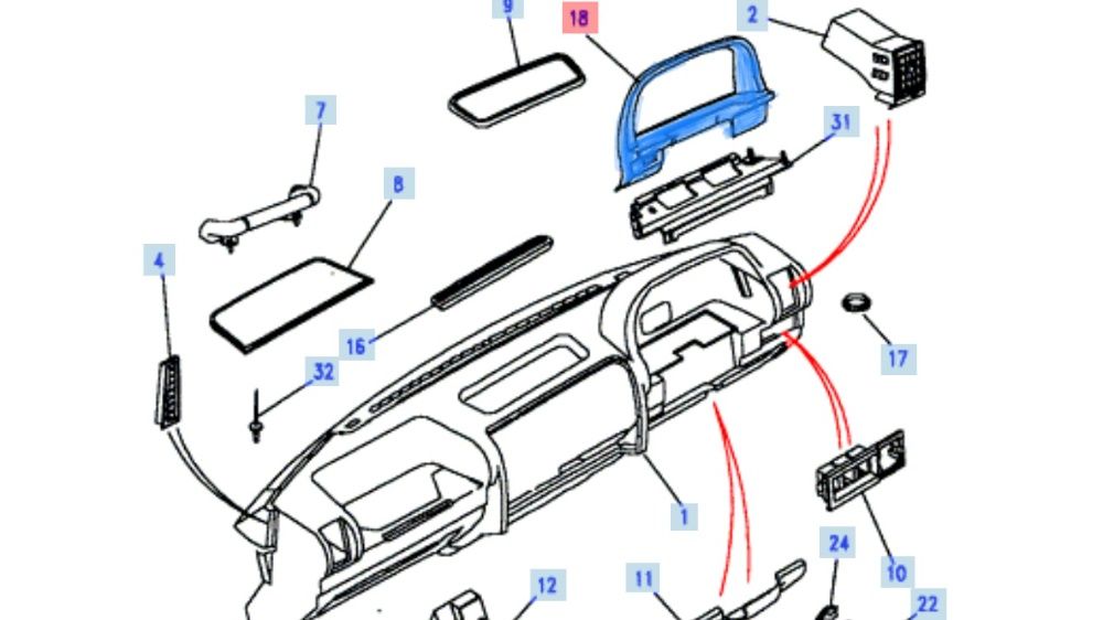 Range Rover Classic _ Moldura Quadrante Tablier