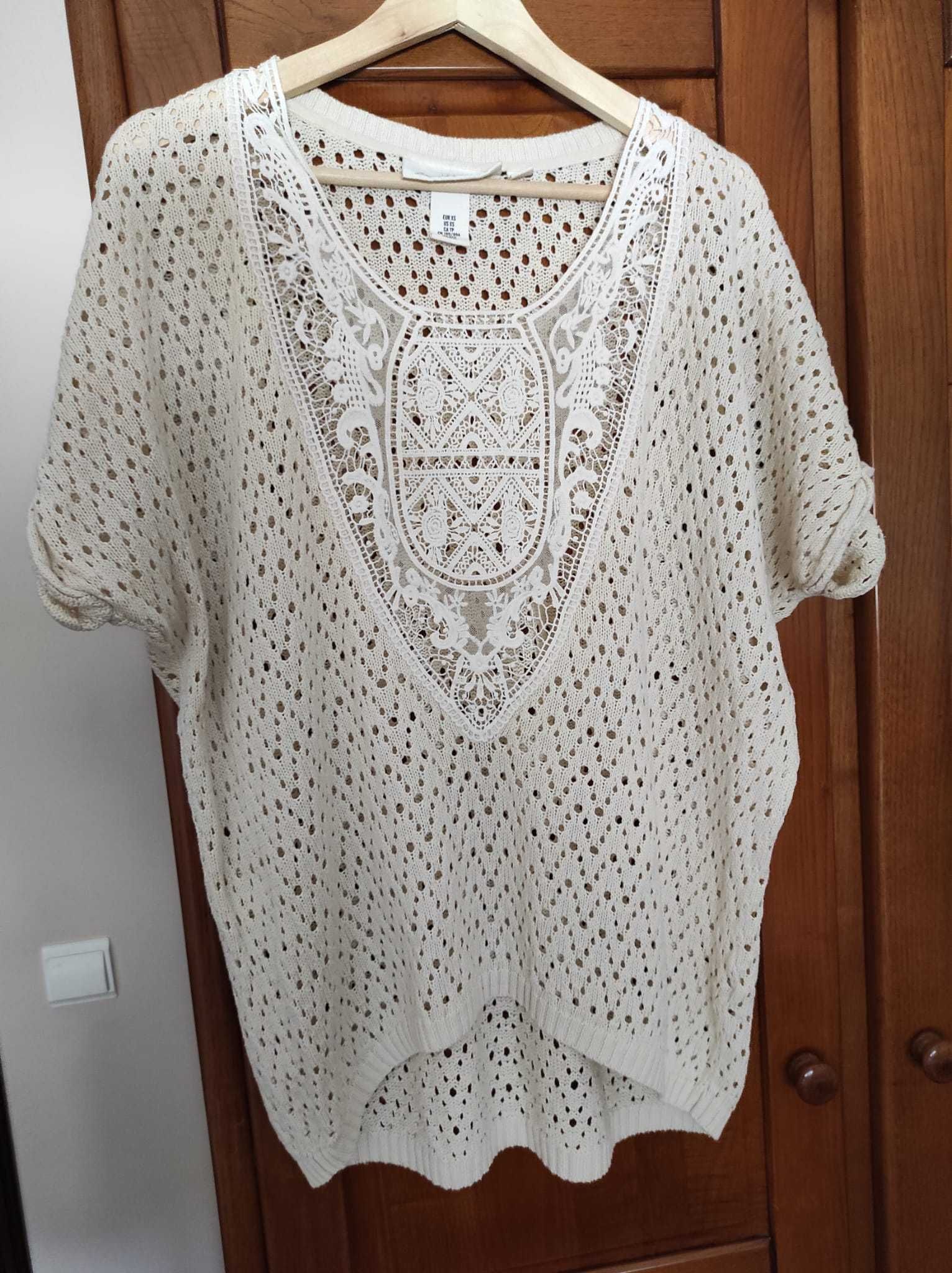 T-shirt creme renda