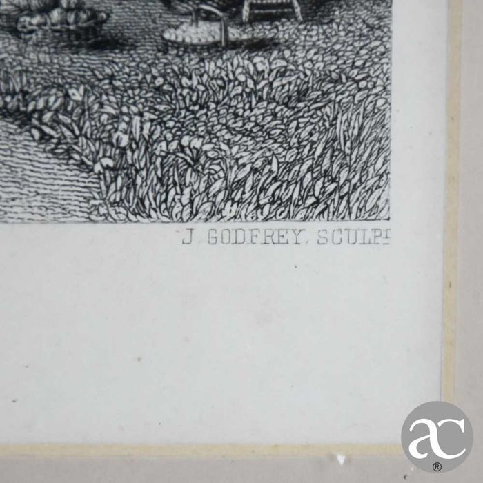 Gravura “The Holstein Gate, Lubeck.”, emoldurada