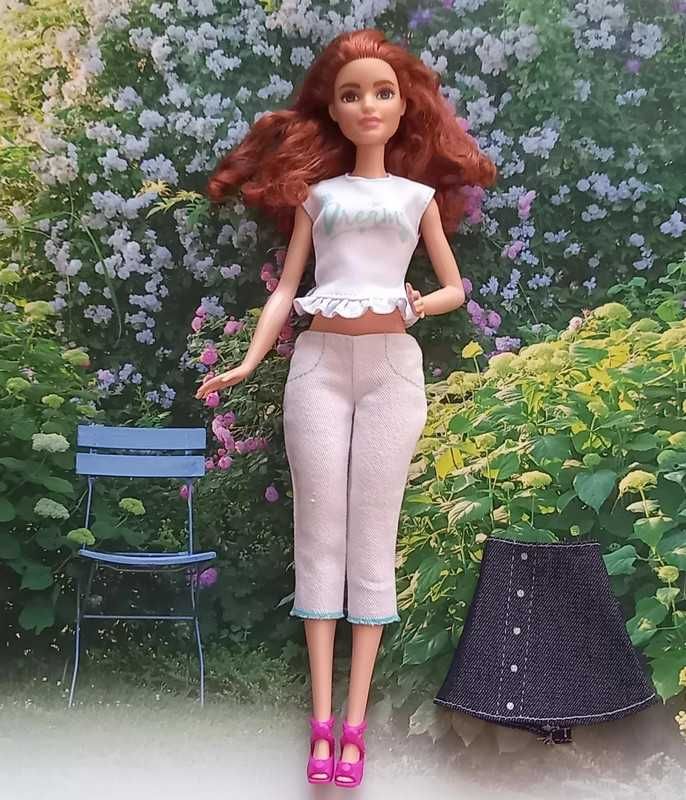 Białe zestaw ubranek dla lalki Barbie, Mattel