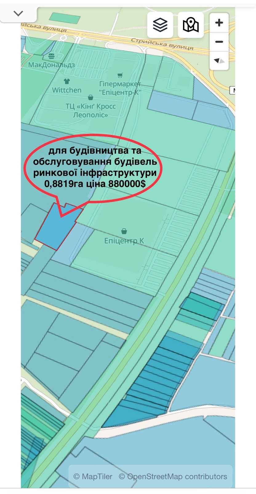 Продаж земельної ділянки с. Сокільники