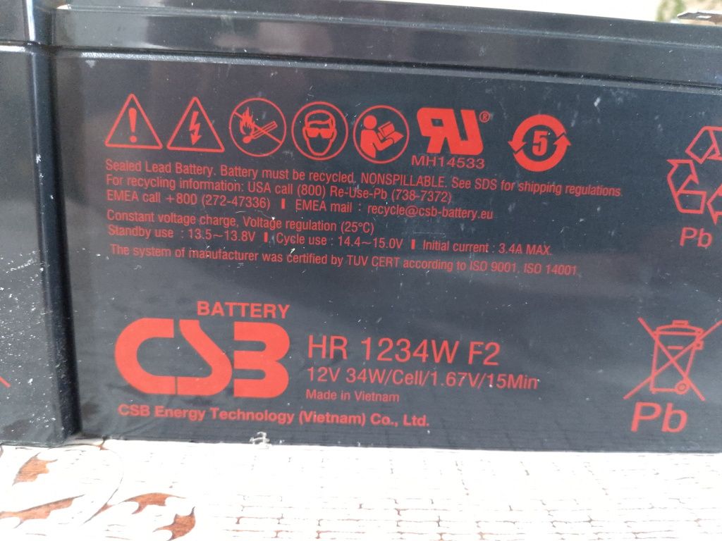 Акумулятори кислотні Акумуляторна батарея CSB - 9Ah 12V HR1234