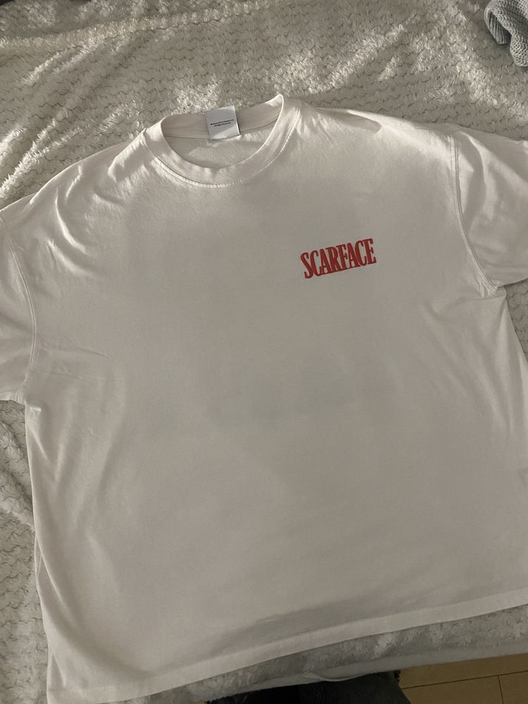 bluzka koszulka tshirt z nadrukiem oversize scarface L bershka